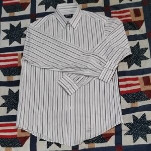 Arrow Men's Striped Dress Shirt in Black and White